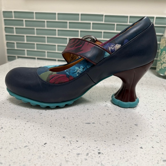 John Fluevog Ceres Floral Heels - Picture 3 of 3